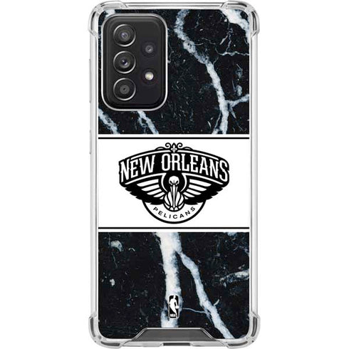NBA New Orleans Pelicans Marble Galaxy A52 5G Clear Case